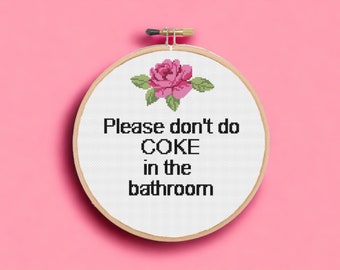 Lustiges Kreuzstichmuster: Bitte nicht koksen (PDF-Muster)