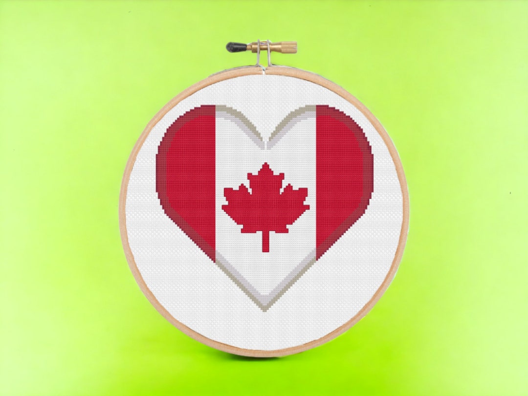 Canada Cross Stitch Pattern PDF Canada Flag Cross Stitch Digital
