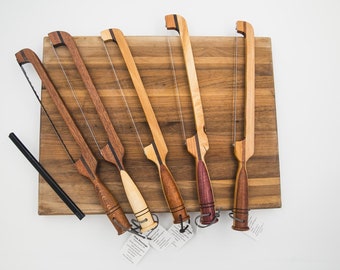 Bread Knife with Turned Handle and Serrated Stainless Blade