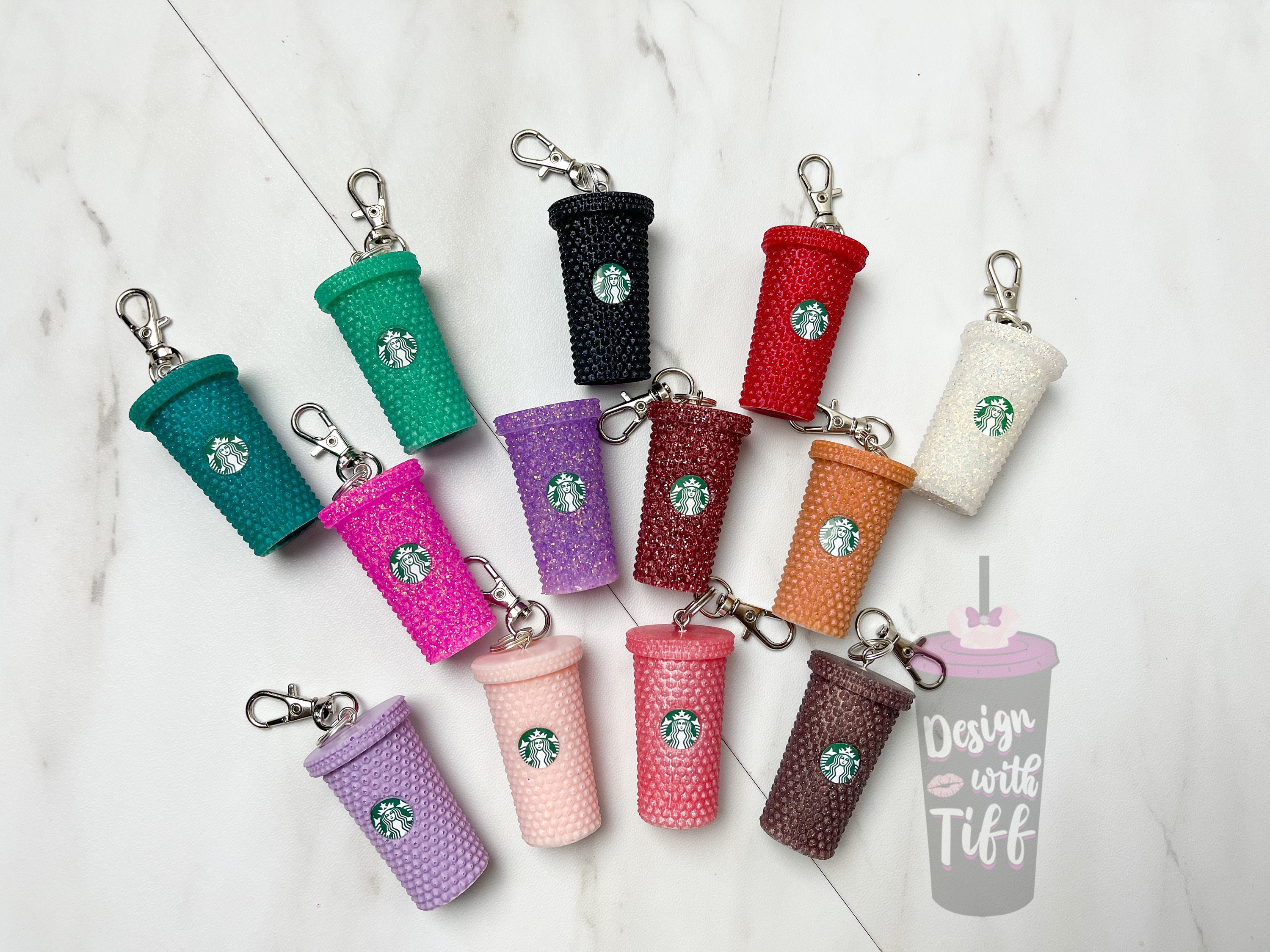 Keychains/starbucks/starbucks keychains/studded cup/ Starbuck Etsy