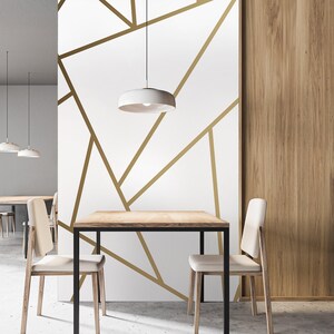 Modern white and brown matte wallpaper, Geometric Wall Mural, Removable Wallpaper, Self Adhesive, Peel and Stick, Wall Decor