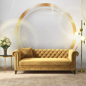Luxury yellow and white matte (not shiny) wallpaper, abstract modern style, Removable Wallpaper, Self Adhesive, Peel and Stick, Wall Decor