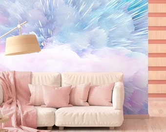Abstract wallpaper, pastel colors, Wall Mural, Removable Wallpaper, Self Adhesive, Peel and Stick, Wall Decor