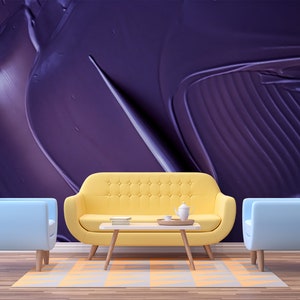 Purple luxury abstract wallpaper, artistic paint, Wall Mural, Removable Wallpaper, Self Adhesive, Peel and Stick, Wall Decor