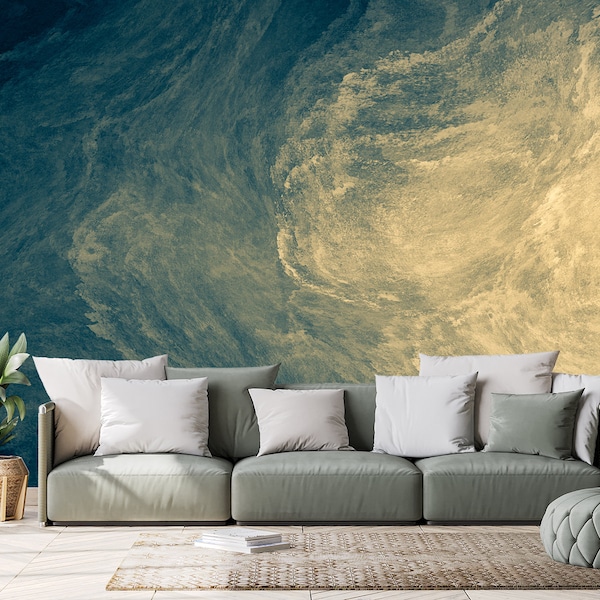 Yellow and Blue Wallpaper Etsy