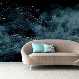 Beautiful wallpaper, white cloud of ink, Wall Mural, Removable Wallpaper, Self Adhesive, Peel and Stick, Wall Decor