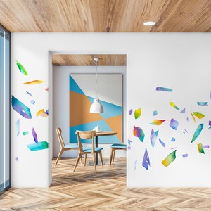 Colorful watercolor geometric wallpaper, Wall Mural, Self Adhesive (Peel and Stick) or Non Self Adhesive (Vinyl/Traditional)