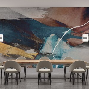 Abstract Art Wallpaper, Abstract Shapes, Wall Mural, Self Adhesive ...