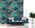 Turquoise and Yellow, Matte Chinese Dragon Theme Wallpaper, Peel and Stick Wallpaper, Wall Mural, Self Adhesive, Wall Decor product logo