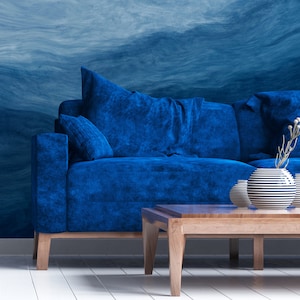 Abstrakte Kunsttapete mit marineblauem Grunge, Wandbild, abnehmbar, selbstklebend (abziehen und aufkleben), nicht selbstklebend (Vinyl), Wanddekoration