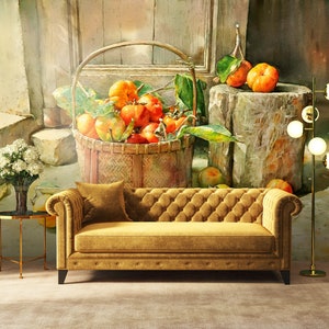 Aquarelltapete, Obst, Wandbild, abnehmbare Tapete, selbstklebend, Peel and Stick, Wanddekoration