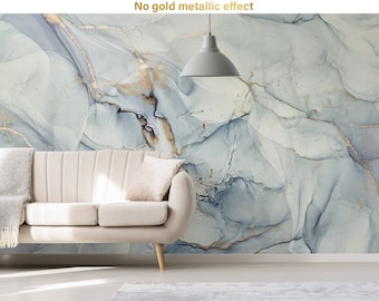 White, Gray and Yellow Matte Marble Wallpaper, Watercolor Abstract Paint, Removable Wallpaper, Self Adhesive, Peel and Stick, Wall Decor