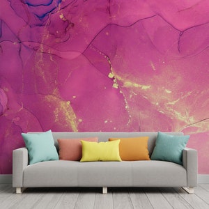 Abstract pink marble, modern wallpaper, Wall Mural, Removable Wallpaper, Self Adhesive, Peel and Stick, Wall Decor