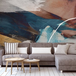 Abstract Art Wallpaper, Abstract Shapes, Wall Mural, Self Adhesive ...