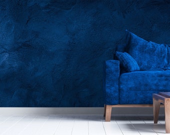 Dark blue wallpaper, stone or concrete wall, Removable Wallpaper, Self Adhesive, Peel and Stick, Wall Decor