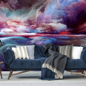 Kleurrijke abstractie, inspirerend, modern behang, muurschildering, verwisselbaar behang, zelfklevend, Peel and Stick, Wall Decor