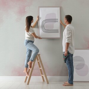 Pink watercolor abstract wallpaper, Wall Mural, Self Adhesive (Peel and Stick) or Non Self Adhesive (Vinyl/Traditional)