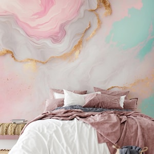 Pink abstract wallpaper, Wall Mural, Removable, Self Adhesive (Peel and Stick) or Non Self Adhesive (Vinyl/Traditional)
