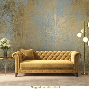 Scratched grunge yellow non metallic matte wallpaper, Removable Wallpaper, Self Adhesive, Peel and Stick, Wall Decor