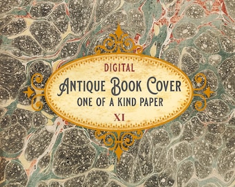 Antique Marble Book Cover Image: Printable Scrapbook Paper (Digital Download)