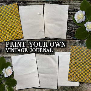 Vintage Journal Druck Kit, Digitales Buch, druckbare Buchhülle, Antikes Buch Journal, DIGITAL DOWNLOAD, Minibook, Antikes Buch Digital