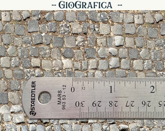 Ancient Rome Cobblestone Paving, Miniature Printable Flooring, Dollhouse Floor 1/12, Diorama, DIGITAL DOWNLOAD, Pebbles, Black Street, Grey