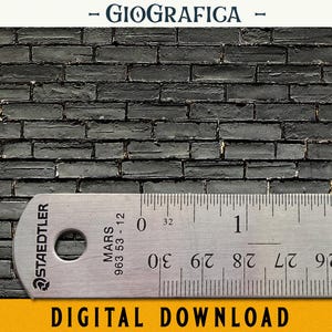 Black Brick Heritage Wall, Dollhouse Wall 1/12, Miniature Printable, Diorama, Room Box, Dollhouse Brick, Old Wall Paper, Brick 1:12, Digital