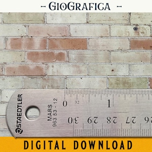 Cream Old Brick Wall, Dollhouse Wall 1:12, Miniature Printable, Diorama, Brick Wallpaper, Old Wall Paper, Dollhouse Brick, PDF JPG sheet