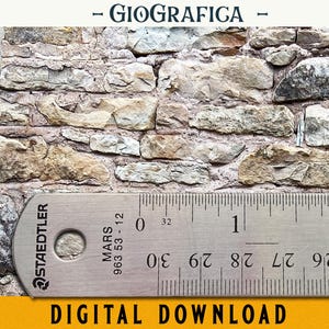 Grunge Old Stone Wall, 1:12 Scale, Dollhouse Wall, Miniature, Old Wall Texture, Grey Stone Wallpaper, Medieval Backdrop, Not Tile-able
