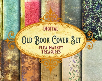 Old Book Cover Set, Digital Book Covers, Printable Book Covers, Junk Journal Printable, Book Covers Download, Old Book Cover, Vintage Book