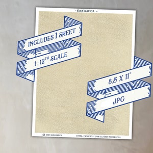 May include: A digital download of a printable map in JPG format. The map is 8.5 inches by 11 inches and is at a 1:12th scale. The map is designed for use with model trains.