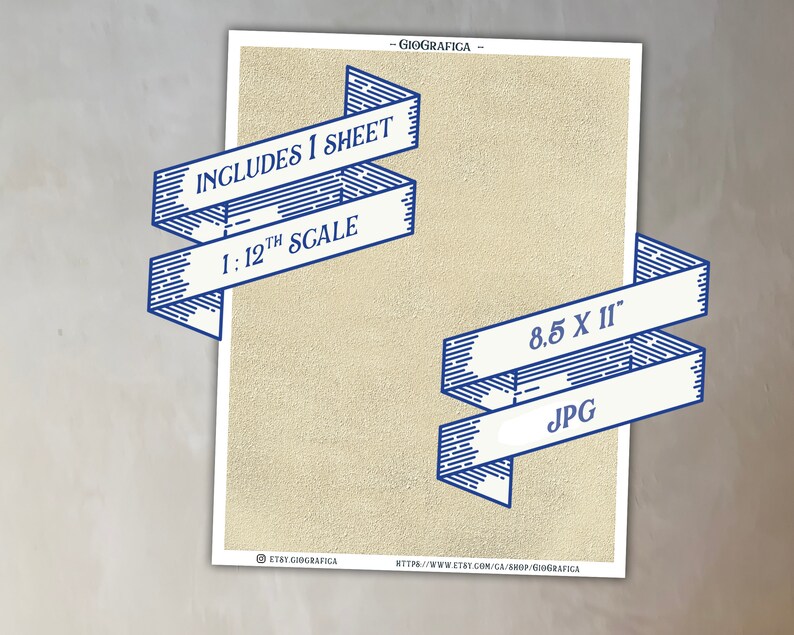 May include: A digital download of a printable map in JPG format. The map is 8.5 inches by 11 inches and is at a 1:12th scale. The map is designed for use with model trains.