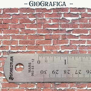 Sloppy Mortar Brick Wall, Dollhouse Wall 1/12, Miniature Printable, Diorama, Brick Wallpaper, Old Wall Paper, Dollhouse Brick, Miniature