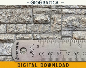 Dollhouse Printable Stone Wallpaper, 1:12 Dollhouse Wall, Miniature, Old Stone Wall, PDF, JPG , Medieval Castle, DIY Dollhouse Texture