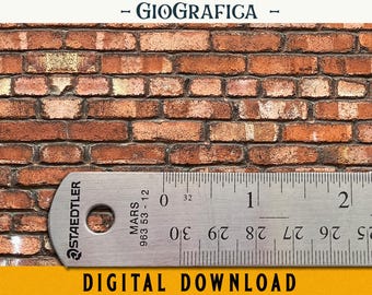 Dollhouse Red Brick Wall: 1/12 Scale Miniature Printable (Digital Download)