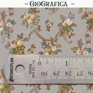 Vintage Blumenstrauß Wallpaper, DIGITAL DOWNLOAD, druckbare Wallpaper, Puppenhaus Wallpaper, Blumen Papier, Maßstab 1:12, Miniatur Wallpaper, Rosen
