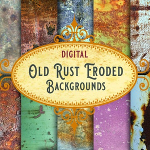 Rust Eroded Textures: Grunge Metal Digital Paper (Digital Download)