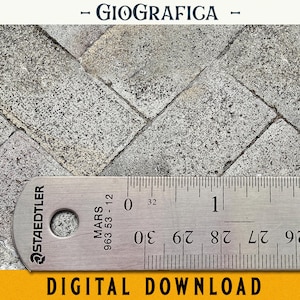 Dollhouse Grey Stone Chevron Floor: Vintage Mosaic Wallpaper (Digital Download)