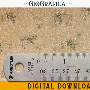 Dollhouse Wallpaper: Nouveau Branches Floral Miniature (Digital Download)