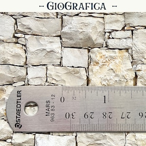 White Stone Wall, Printable Dollhouse Wall 1/12, Masonry, Miniature, Diorama, Room Box, Rustic Stone Wallpaper, Garden, DIGITAL DOWNLOAD