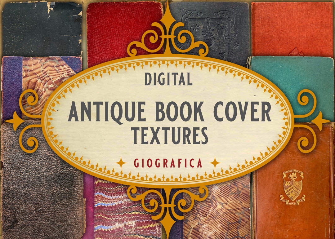 Antique Book Cover Textures, Printable Book Cover, Vintage Book ...