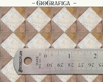 Dollhouse Floor: Checker Terracotta Cotto, 1/12 Scale (Digital Download)