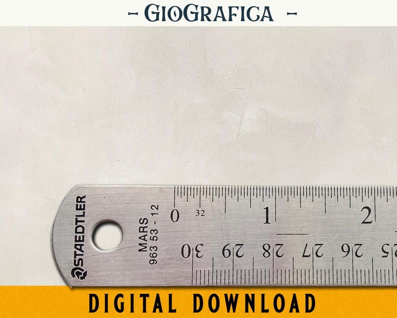 May include: A silver STAEDTLER ruler with MARS 963 53-12 markings, measuring up to 2 inches. The ruler is on a white background with the text "- GIOGRAFICA -" at the top and "DIGITAL DOWNLOAD" at the bottom.