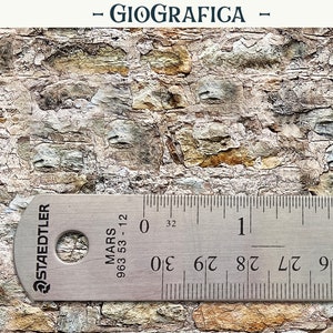 Dollhouse Pink Stone Wall Texture: 1/12 Scale Printable (JPG & PDF)