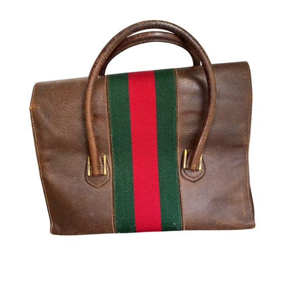 Gucci Striped Buckle Doctor Bag Authentic Designe… - image 3