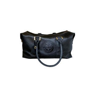 Gianni Versace Medusa Leather Duffle Authentic Designer Vintage