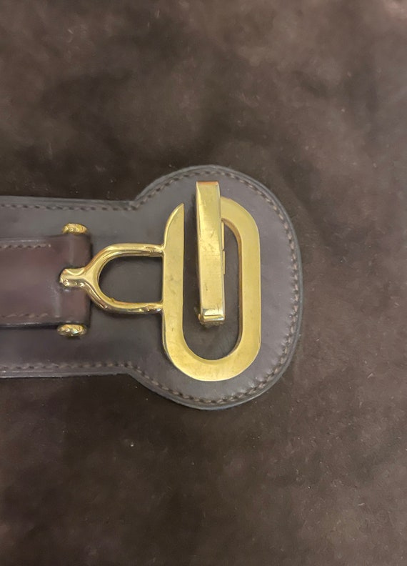 Gucci Brown Suede Handbag Authentic Designer Vint… - image 2