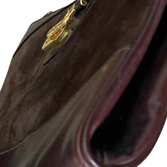 Gucci Brown Suede Handbag Authentic Designer Vint… - image 5