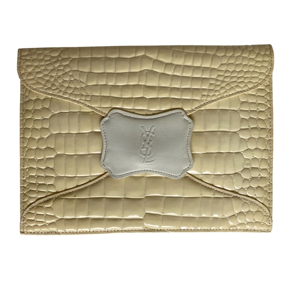 Yves Saint Laurent Croc YSL Clutch Authentic Desi… - image 2