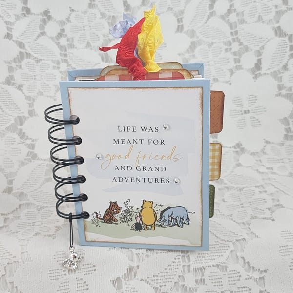 Winnie the Pooh Junk Journal, Mini Cinch Notebook/Memory Keeper/cbj192